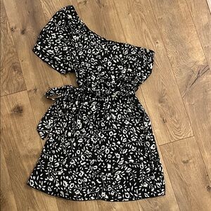 Black and White One Shoulder Dress